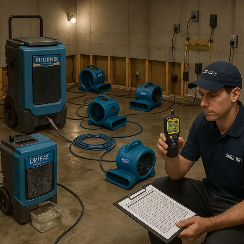 Structural Drying and Dehumidification process in Orange Park, FL